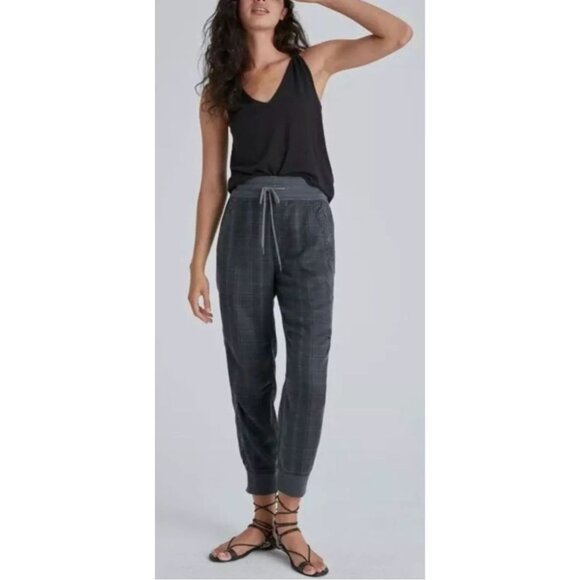 Anthropologie Pants - Anthropologie Gray Kallie Plaid & Leopard Lightweight Jogger Pants-sz Medium